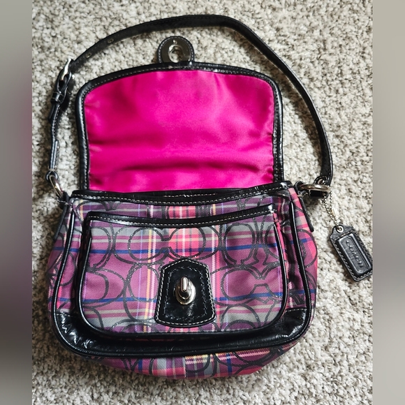 Coach Poppy Tartan Penny Flap Shoulder Bag - Picture 3 of 10